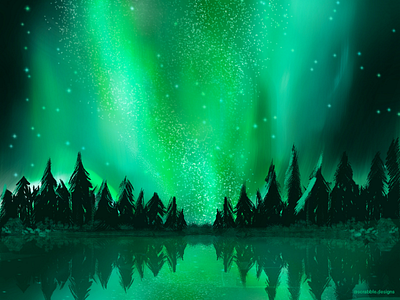 Northern Lights digitalart drawing illustration lights norther lights painting procreate scenic sky