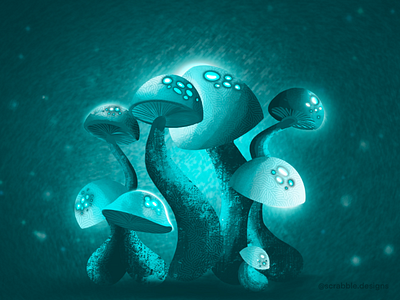 Mushroom art digitalart hue illustration magical mushroom procreate sketch