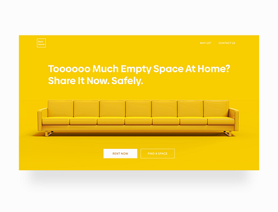 Renting Spare Space At Home adobe xd branding home living rental renting ui uidesign webdesign website