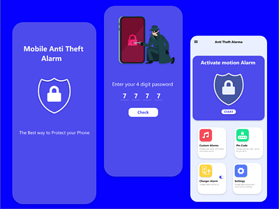 Mobile Anti Thief App UI Design