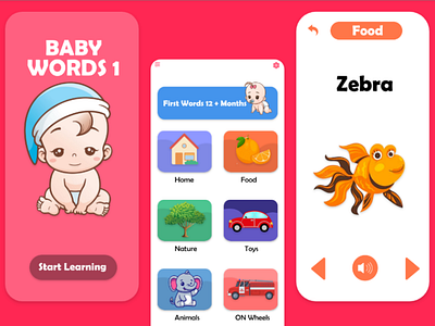 BABY WORD 1 UI DESIGN app baby graphic design learning ui ux