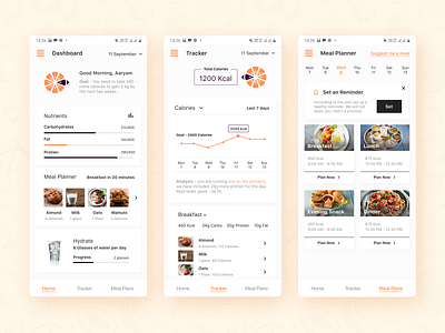 Food Tracking App UI app design icon ui ux