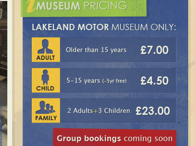 Museum Pricing Table