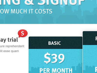 Another pricing table