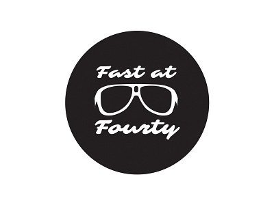 Fast at Forty illustration logo mtb sticker