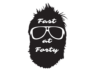 Fast at Forty! enduro illustration logo mtb sticker