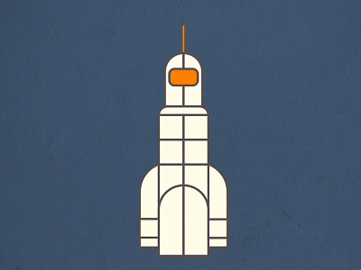 Space Rocket retro rocket simplistic space