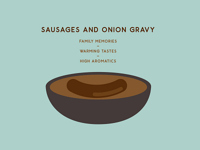 Sausages & Onion Gravy animation flat heston menu vector