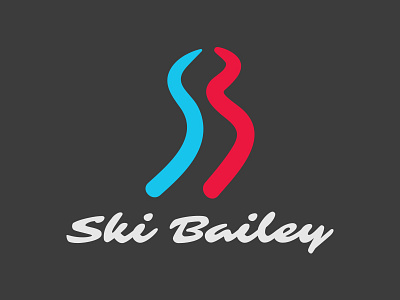 Ski Bailey Logo Design branding logo script skiing