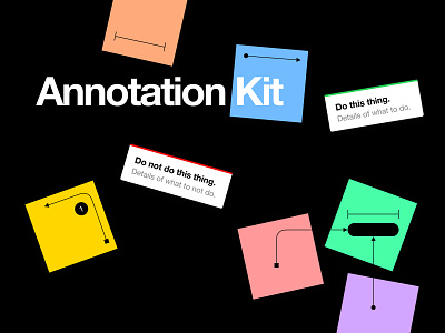 📝Annotation Kit annotations arrows examples figma kit lines measure note stickies sticky tools