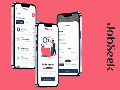 JobSeek - Job Portal for Designers branding design graphic design ui ux