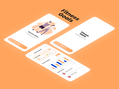 Fitness Goals - Track your fitness roadmap illustration logo ui ux vector