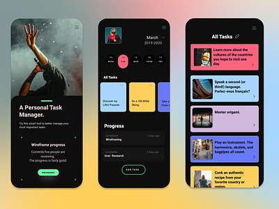 A Personal Task Manager app design ui