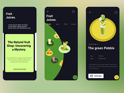 The Natural fruit shop. app design ui