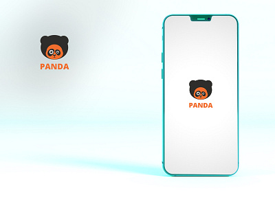 Panda Logo animal apps black logo wild