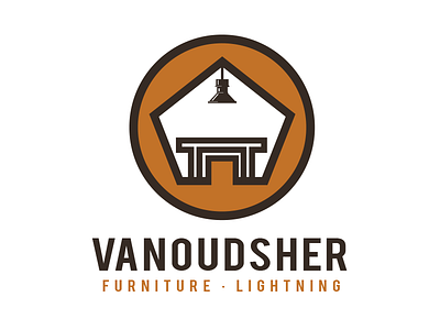 Vanoudsher Furniture Logo brand fox furniture identity lighting logo