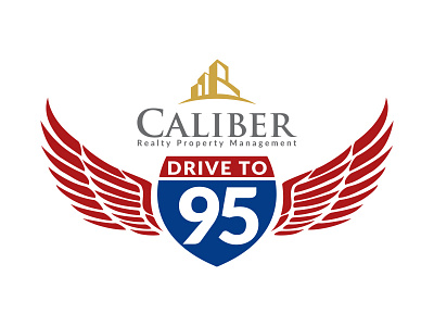 Caliber Logo auto car drive driver home house logo race real estate wings