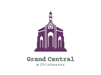 Grand Central Logo brand church design flat fort logo