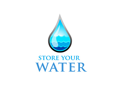 Store Your Water Logo blue design logo save store store water water