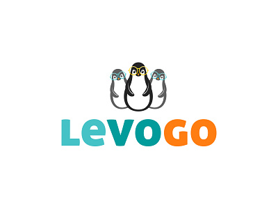 Levogo Logo bird black brand career fly ice identity job logo penguin service web