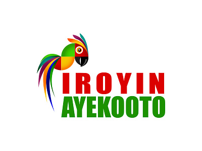 Iroyin Ayekooto Logo animal bird brand color fly identity logo parrot wings
