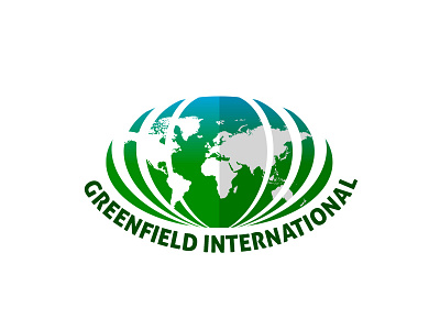 Greenfield International Logo brand design earth globe green green world logo map world