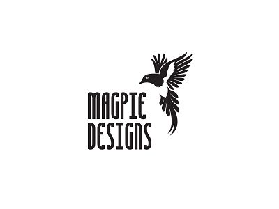 Magpie Designs Logo bird black design flying icon logo magpie wings