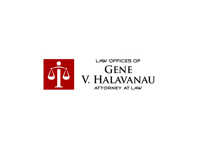 Gene V Halavanau Logo brand career law logo red scale