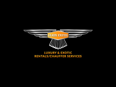 Geaux Exotic Logo auto bird brand car fly logo motor race