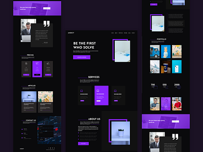 Landing page exploration adobe xd agency agency website design home page design landing page landing page concept ui ux website