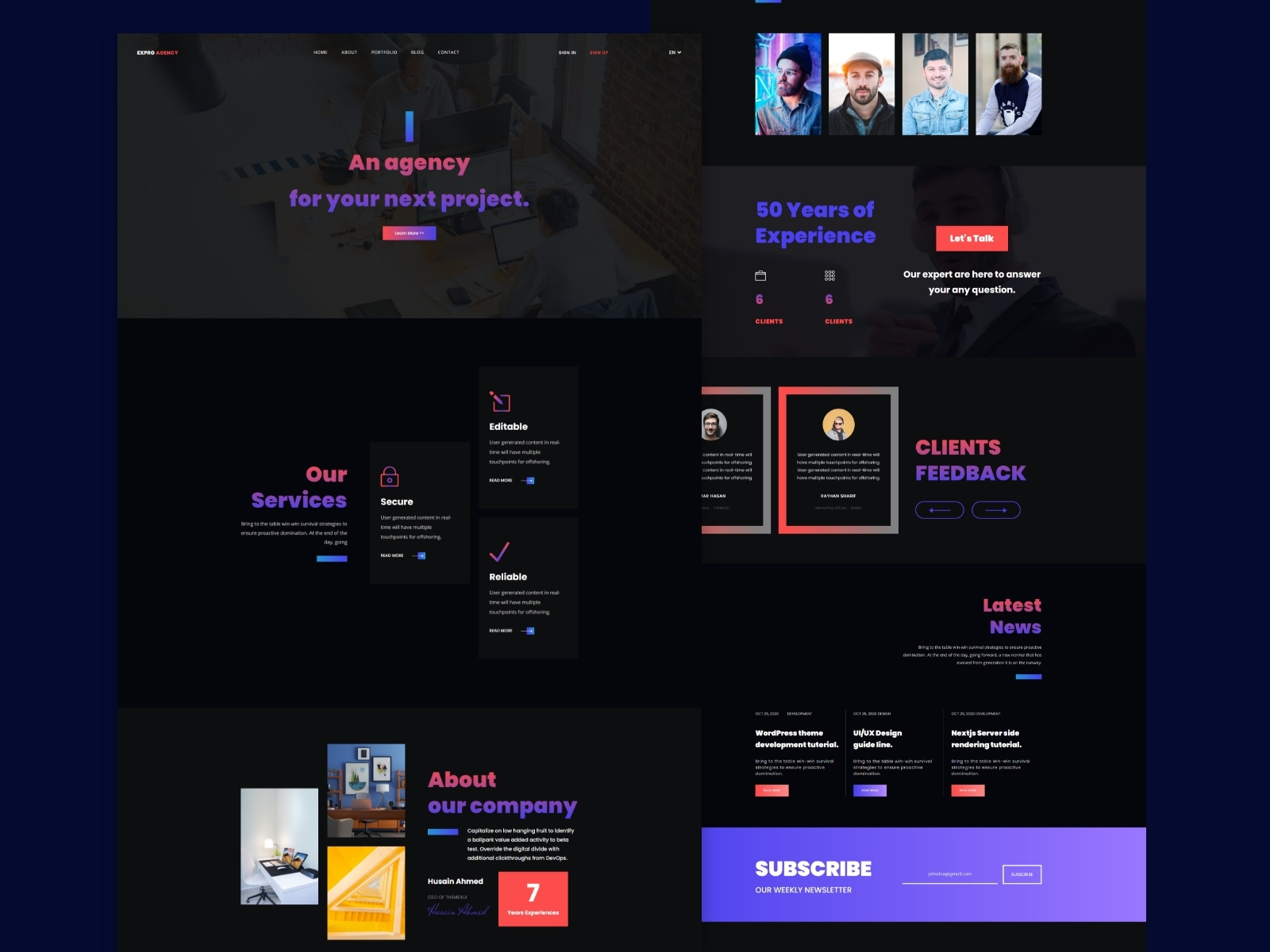 Agency landing page by Husain Ahmmed on Dribbble