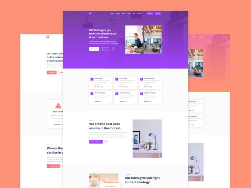 Renson - Responsive Landing Page Template by Husain Ahmmed on Dribbble