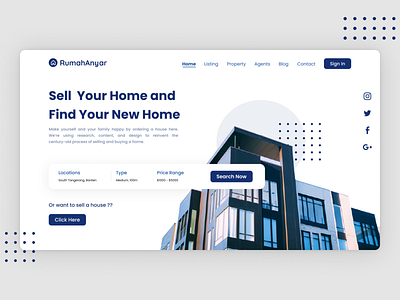 RumahAnyar - Real Estate Property Landing Page Design branding design house finder landing page landing page design real estate real estate agent ui design ux webdesign