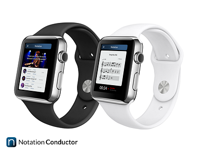 Notation Conductor for Apple Watch  apple apple watch design ios ios8 iphone mockup notation ui ux watch 