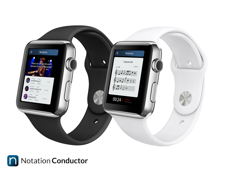 Notation Conductor for Apple Watch apple watch apple watch design ui ux notation mockup ios ios8 iphone