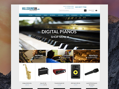 eCommerce Web Design app ecommerce flat home mobile music responsive shop simple site web website