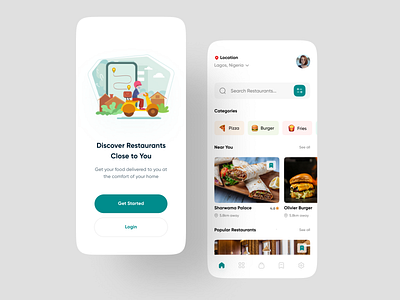Food App chef clean design delivery food food app food ui mobile mobile app restaurant restaurant app simple tracking uiux