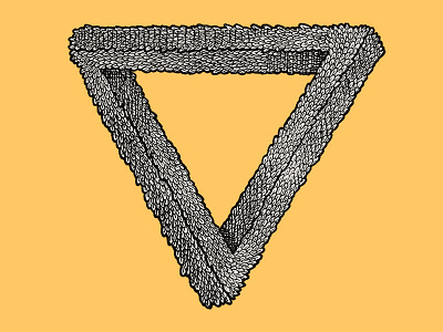 Penrose triangle illustration impossible leaf penrose triangle