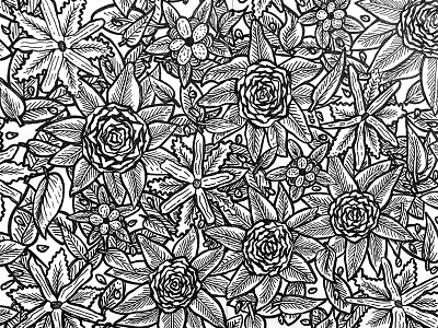 Flower and leaves pattern