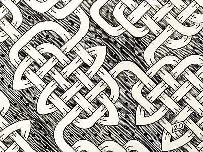 Celtic Knots Pattern black celtic drawing handmade illustration ink knots pattern retangular sketch sketchbook tape