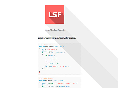 Long Shadow Function function generator long shadow php shadow