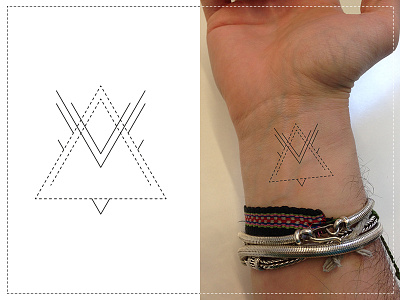 Thinking about location fake geometric outline project tattoo