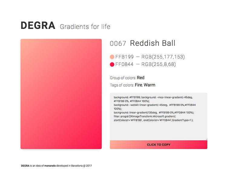 Degra – Gradients for life css embed code life project gallery gradients degra