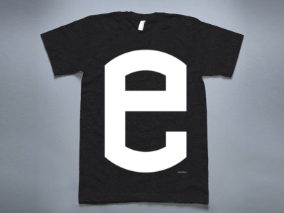 E black e letter mononelo t shirt