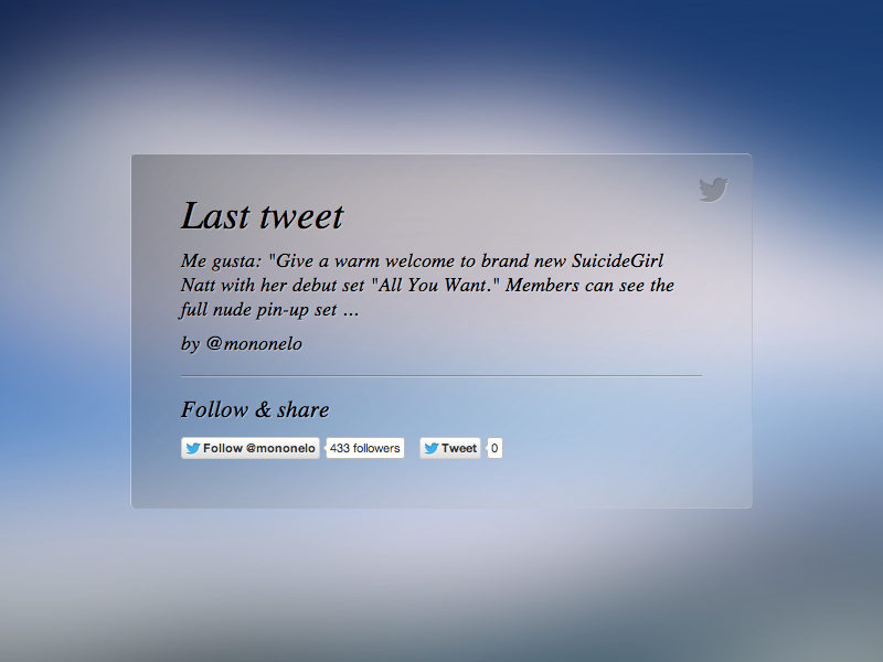 Last tweet by mononelo on Dribbble