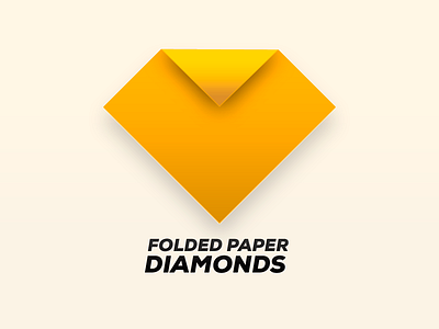 Folded Paper Diamonds design diamonds folded gold logo paper yellow