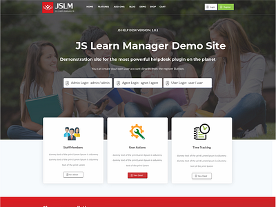 JSLMS Plugin Demo app design logo ui ux web website