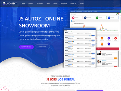 joomsky home page app branding design logo ui ux vector web website