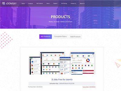 Joomsky Product page app branding design logo ui ux vector web website