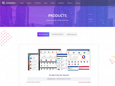 Joomsky Product page app branding design logo ui ux vector web website